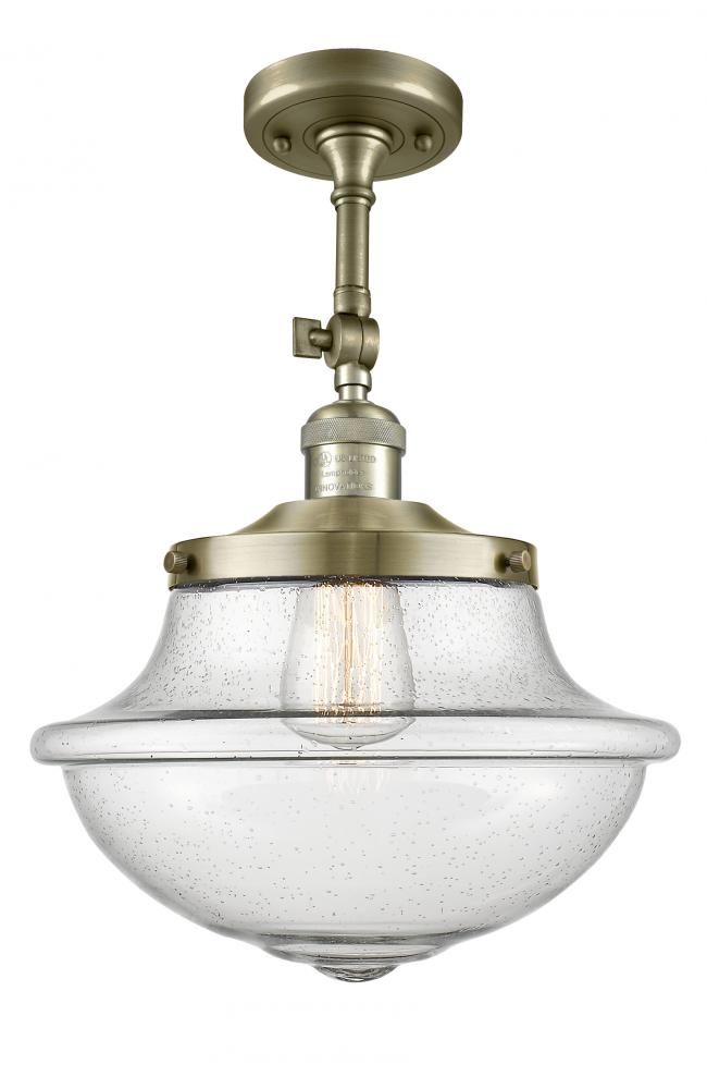Oxford - 1 Light - 12 inch - Antique Brass - Adjustable Semi-Flush Mount