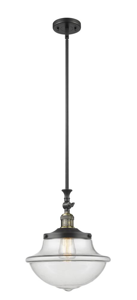 Oxford - 1 Light - 12 inch - Black Antique Brass - Stem Hung - Adjustable Mini Pendant