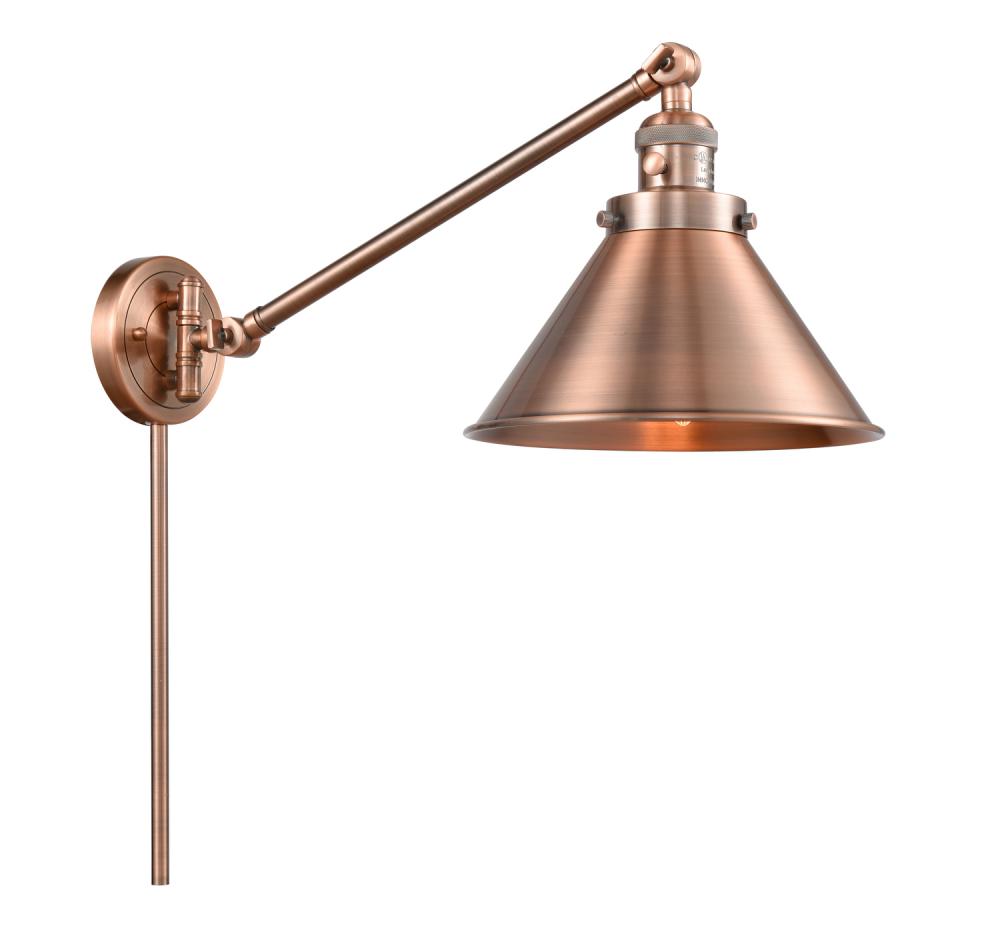 Briarcliff - 1 Light - 10 inch - Antique Copper -Adjustable Swing Arm