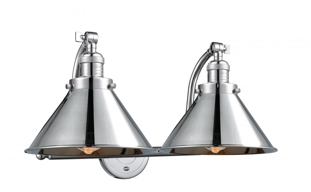 Briarcliff - 2 Light - 18 inch - Satin Gold - Adjustable Bath Vanity Light