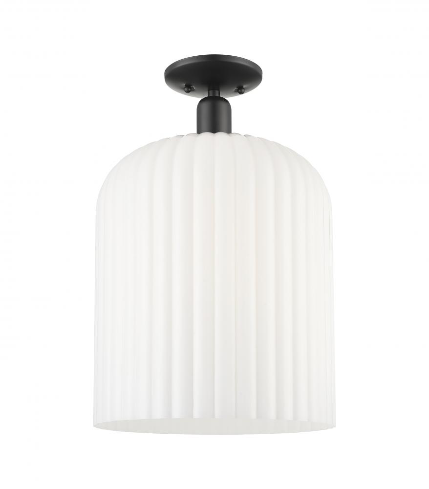 Bridal Veil - 1 Light - 12 inch - Matte Black - Semi-Flush Mount