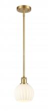 Innovations Lighting 516-1S-SG-G1217-6WV - White Venetian - 1 Light - 6 inch - Satin Gold - Mini Pendant