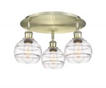 Innovations Lighting 516-3C-AB-G556-6CL - Rochester - 3 Light - 18 inch - Antique Brass - Flush Mount